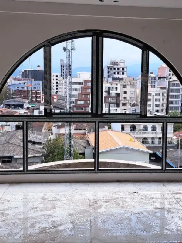 اجرای پنجره خم آلومینیومی